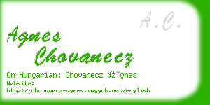 agnes chovanecz business card